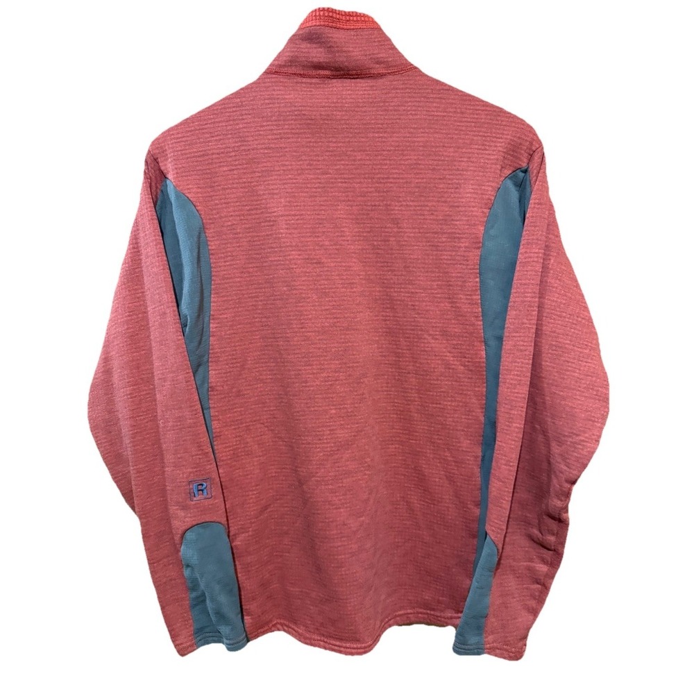 Patagonia Regulator Medium‎ Grid Waffle Fleece Pullover 1/2 Zip Orange Gray EUC - Picture 2 of 7